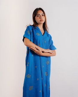 مشكاة جلابية صيفية - أزرق داكن - XL